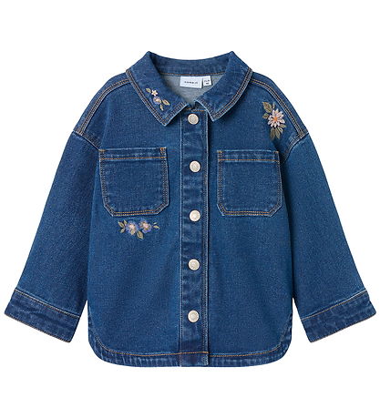Name It DenimJakke - NmfKara - Dark Blue Denim/Flower