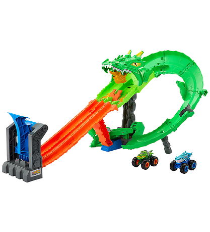 Hot Wheels Biler - Monster Trucks Dragon Destruction Set