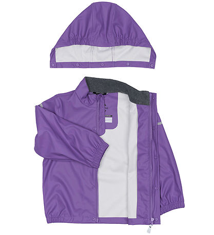 Mikk-Line Regntøj m. Seler - PU - Deep Lavender