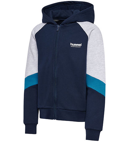 Hummel Hættetrøje - hmlJR - m. Lynlås - Dress Blues