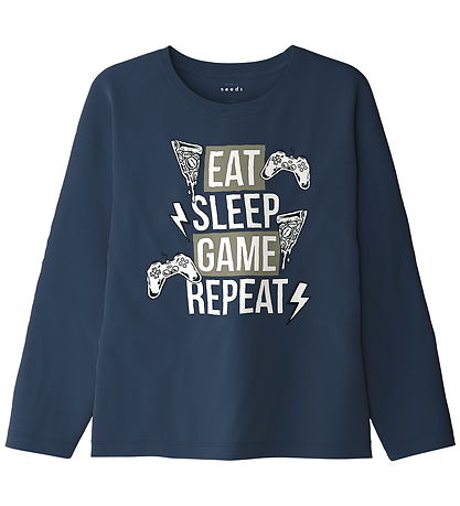 Name It Bluse - NkmVictor - 2-pak - Mermaid/Insignia Blue/ Eat G