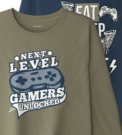 Name It Bluse - NkmVictor - 2-pak - Mermaid/Insignia Blue/ Eat G