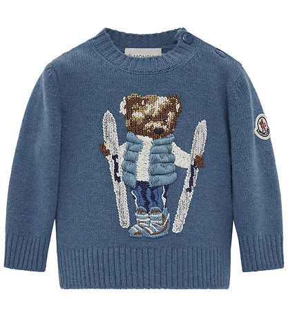 Moncler Bluse - Strik - Medium Blue m. Bamse