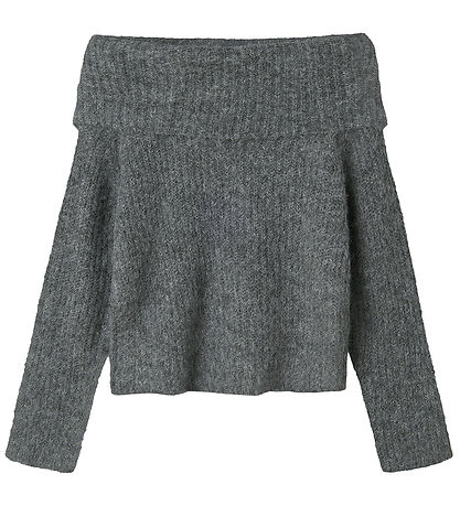 LMTD Bluse - Strik - NlfNulo - Dark Grey Melange