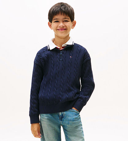 Tommy Hilfiger Ziptrøje - Dark Night NavyBLUE