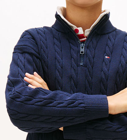 Tommy Hilfiger Ziptrøje - Dark Night NavyBLUE
