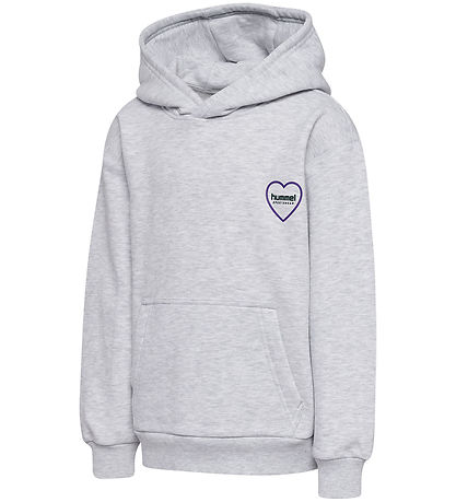 Hummel Hættetrøje - HmlJR - Heartfield - Light Grey Melange