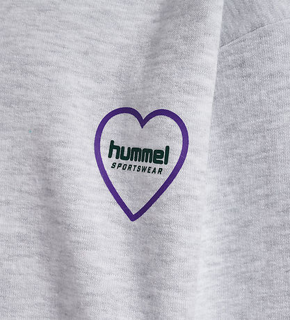 Hummel Hættetrøje - HmlJR - Heartfield - Light Grey Melange