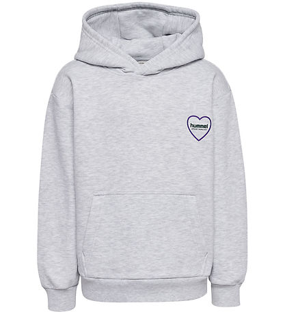 Hummel Hættetrøje - HmlJR - Heartfield - Light Grey Melange