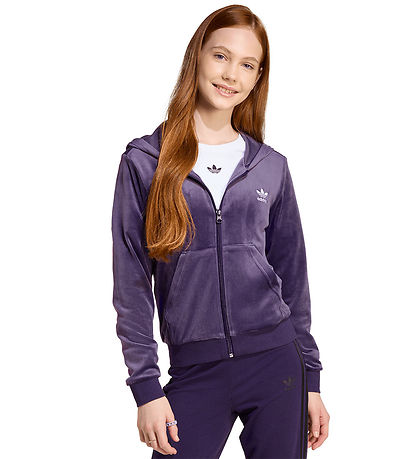 adidas Originals Cardigan - Velour - Aurplu/White