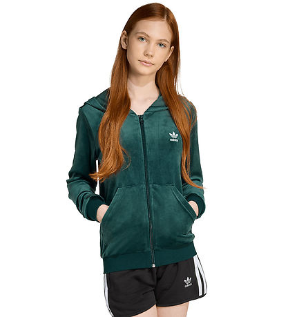 adidas Originals Cardigan - Velour - Aurivy/White
