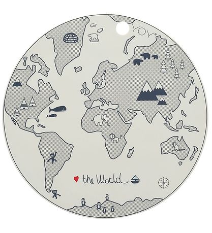 OYOY Dækkeserviet - Silikone - World - Råhvid
