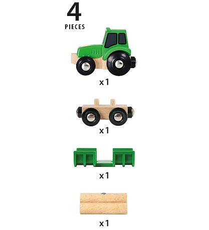 BRIO Traktor m. Last - 4 dele 33799