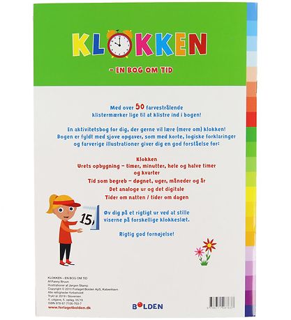 Forlaget Bolden Aktivitetsbog m. Klistermærker - Klokken - Dansk