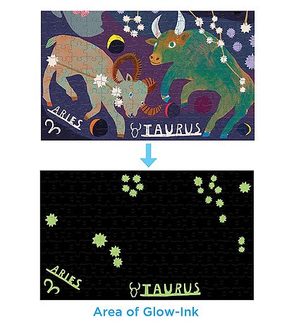 Eeboo Selvlysende Puslespil - 1000 Brikker - Zodiac