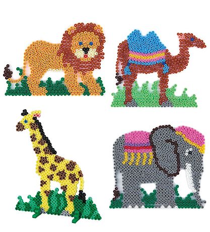 Hama Midi Perleplader - 4 stk - Løve/Kamel/Elefant/Giraf