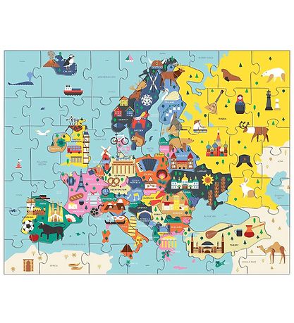 Mudpuppy Puslespil - 70 Brikker - Kort Over Europa