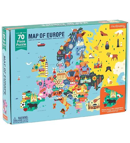 Mudpuppy Puslespil - 70 Brikker - Kort Over Europa