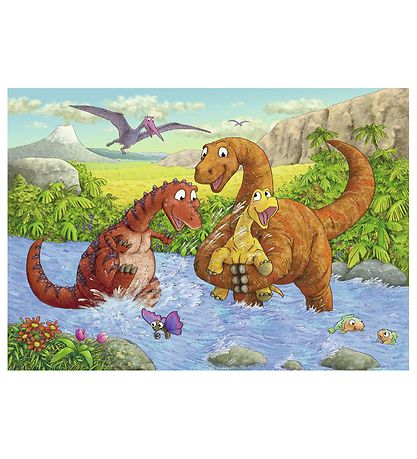 Ravensburger Puslespil - 2x24 Brikker - Dinosaurs at Play