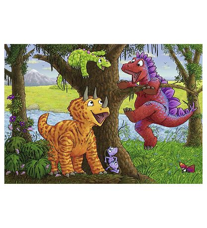 Ravensburger Puslespil - 2x24 Brikker - Dinosaurs at Play