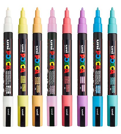 Posca Tuscher - PC-3M - 8 stk. - Afdmpede Farver