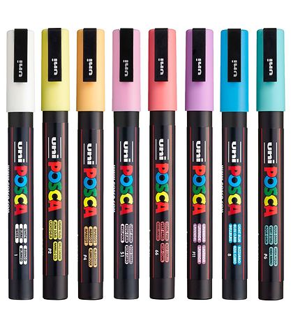 Posca Tuscher - PC-3M - 8 stk. - Afdmpede Farver