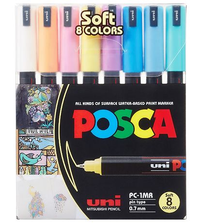 Posca Tuscher - PC-1MR - 8 stk. - Afdmpede Farver