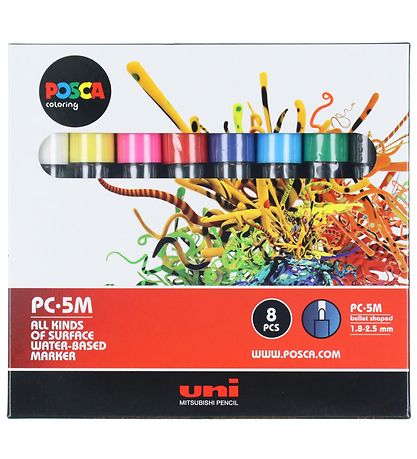 Posca Tuscher - PC-5M - 8 stk - Multifarvet