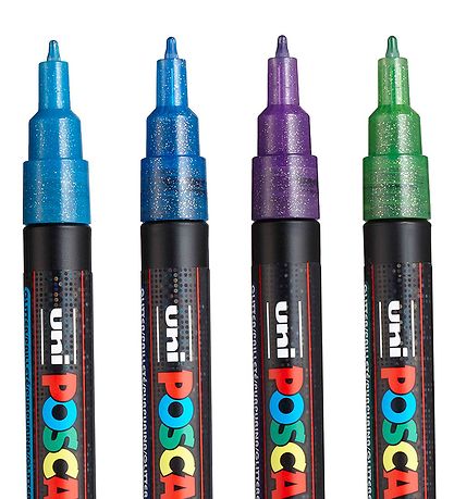 Posca Tuscher - PC-3ML - 8 stk. - Multifarvet m. Glimmer