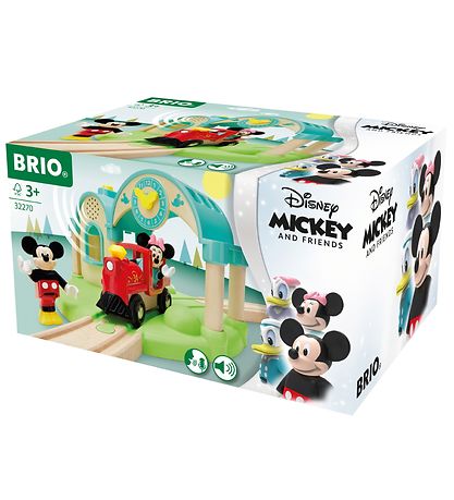 BRIO Togstation m. Mickey Mouse - 4 Dele - Lydoptager 32270