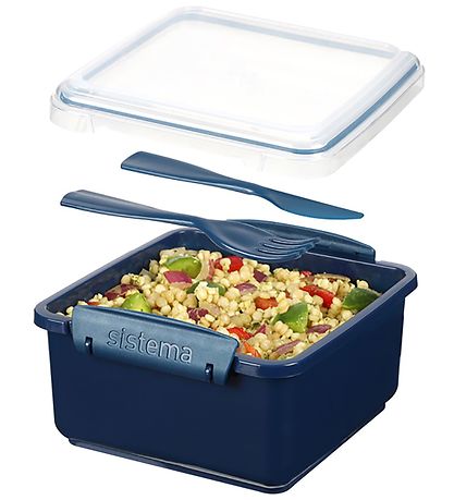 Sistema Madkasse m. Bestik - Lunch Plus Renew - 1,2 l - Navy