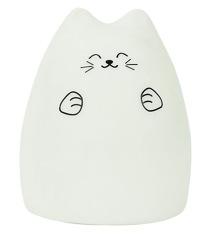 Rabbit & Friends Lampe - 15x11 cm - Kat - Hvid