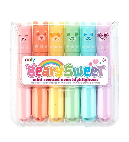 Ooly Overstregningstuscher m. Duft - Beary Sweet - 6 stk