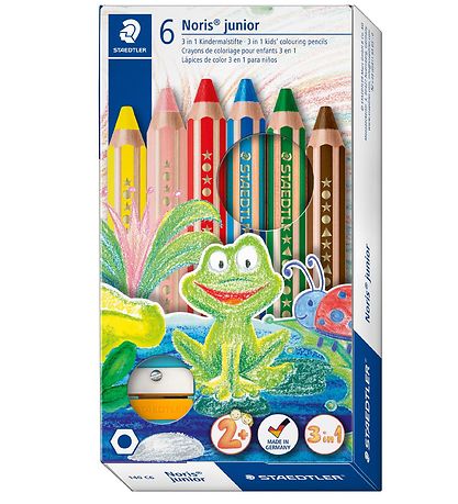 Staedtler Farveblyanter - Noris Junior - 3-i-1 - 6 stk m. Blyant