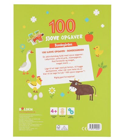 Forlaget Bolden Bog - 100 Sjove Opgaver: Bondegården - Dansk