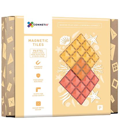 Connetix Magnetplader - 2-Dele - Lemon & Peach