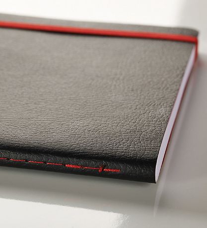 Oxford Notesbog - Soft Cover - Linieret - A6 - Sort/Rød