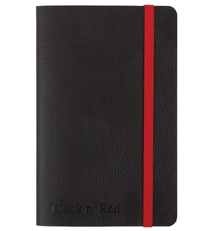 Oxford Notesbog - Soft Cover - Linieret - A6 - Sort/Rød