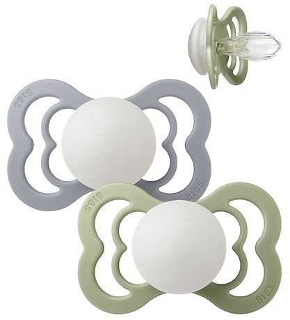 BIBS Supreme Natsutter - Str. 2 - 2-pak - Symmetrisk - Sage/Cl