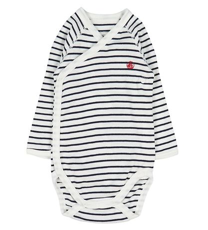 Petit Bateau Sl-om Body l/ - 3-pak - Bl/Hvid Stribet