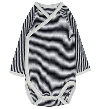 Petit Bateau Sl-om Body l/ - 3-pak - Bl/Hvid Stribet