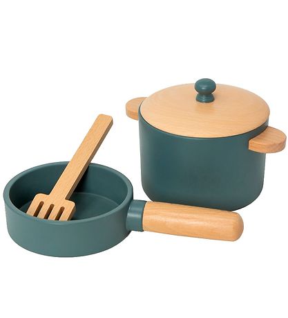 MaMaMeMo Gryde/Pandesæt - Træ - Emerald Green