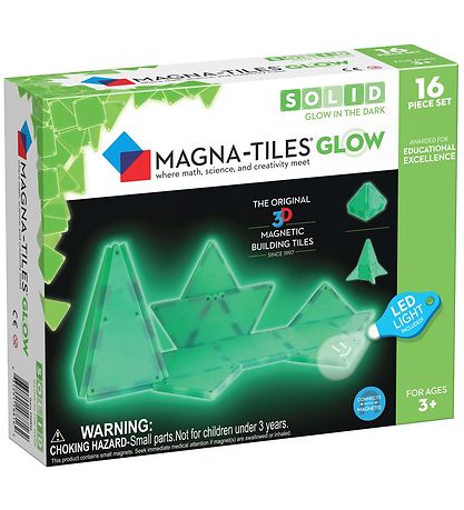 Magna-Tiles Magnetsæt - 16 Dele - Glow