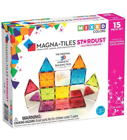 Magna-Tiles Magnetst - 15 Dele - Stardust Glitter & Spejle