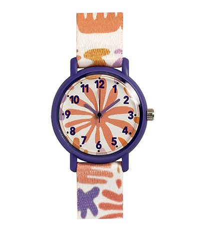 Djeco Armbndsur - Montre Feuilles - Lilla/Orange/Hvid