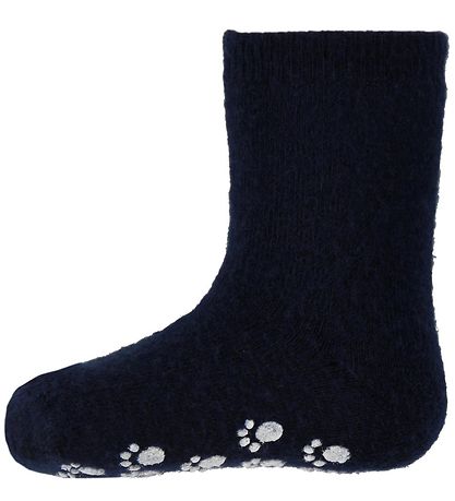Joha Strømper - Uld - Navy m. Skridsikker bund
