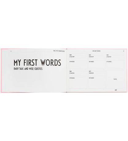 Design Letters Mindebog - Sort/Rosa - Engelsk
