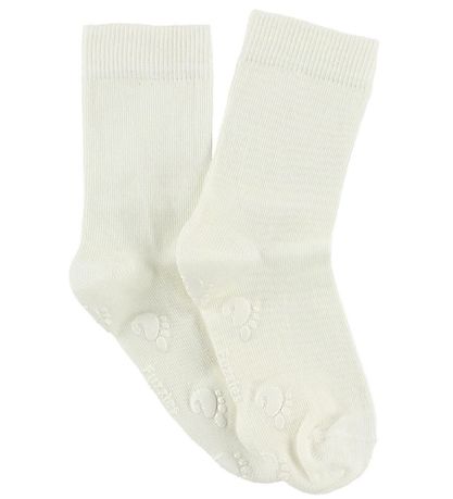 Fuzzies Strømper m. Antiskrid - Hvid
