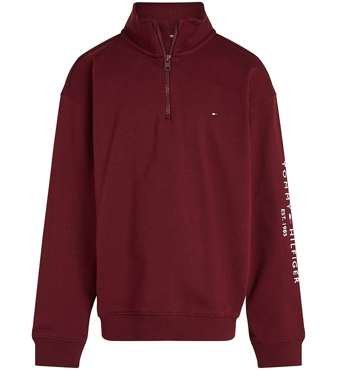 Tommy Hilfiger Sweatee Shirt Essential Half Zip Deep Rouge