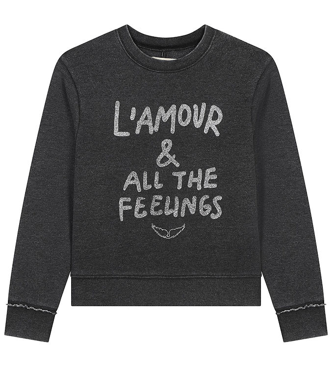 Zadig & Voltaire Sweatee Shirt Sort/sølv M. Tekst